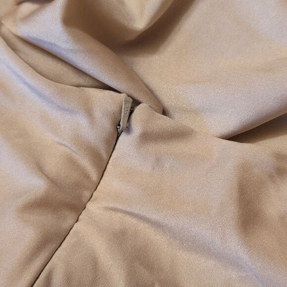 NWOT Cynthia & Sahar Long Sleeve Dress Champagne Ivory Stretch Satin Size XL - Picture 11 of 14